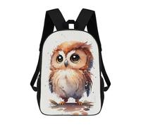 sinyumoney Zaino Scuola Raccoon Cooking Kitchen Borsa Libri Per Ragazzi E Ragazze Borsa Scuola Borsa Per L'Università Borsa Da Viaggio Affari Borsa Da Lavoro, Gufo Watercolor Cute, 17"