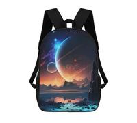 sinyumoney Zaino Scuola Stampato 3D Galactic Twilight Coppia Libro Zaini Alla Moda Grande Capacità Zaini Da Viaggio Per Bambini, Giove Traveler Landscape, 17"