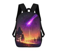 sinyumoney Zaino Scuola Stampato 3D Galactic Twilight Coppia Libro Zaini Alla Moda Grande Capacità Zaini Da Viaggio Per Bambini, Asteroid Sunset Landscape, 17"