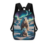 sinyumoney Zaino Scuola Stampato 3D Per Bambini Aurora Crowned Polar Bears, Grande Capacità, Ideale Per Viaggi, Alla Moda E Casual, Aurora Crowned Polar Bears, 17"