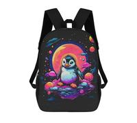 sinyumoney Zaino Scuola Stampato 3D Per Bambini Aurora Crowned Polar Bears, Grande Capacità, Ideale Per Viaggi, Alla Moda E Casual, Baby Penguin, 17"