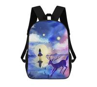 sinyumoney Zaino Scuola Stampato 3D Per Bambini Dragon's Fiery Roar -2 Borse Per Libri, Borse Da Viaggio Scuola Grande Capacità Per Bambini/Studenti/Adulti, Starry Night Journey, 17"