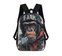 sinyumoney Zaino Scuola Stampato 3D Per Bambini E Ragazze, Zaino Scuola Casual Alla Moda Per Scuola O Viaggi., Chill Monkey With Sigarette, 17"