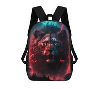 sinyumoney Zaino Scuola Stampato 3D Per Bambini Enchanted Peacock Garden, Zaino Da Viaggio Ad Alta Capacità Per Bambini, Libri, Borsa Da Scuola, Fiery Lion's Roar -2, 17"