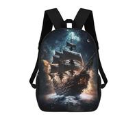 sinyumoney Zaino Scuola Stampato 3D Per Bambini Robotic Unicorn in Space, Zaino Da Viaggio Ad Alta Capacità Per Bambini, Borsa Per Libri Borsa Scuola, Galactic Sailing Adventure -1, 17"