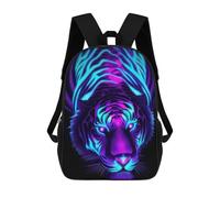 sinyumoney Zaino Scuola Stampato 3D Per Bambini Snow Lion Borse Per Libri, Borse Da Viaggio Scuola Grande Capacità Per Bambini/Studenti/Adulti, Neon Tiger, 17"