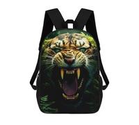 sinyumoney Zaino Scuola Stampato 3D Per Bambini Strategic Cat Chess Game Borse Per Libri, Borse Da Viaggio Scuola Grande Capacità Per Bambini/Studenti/Adulti, Roaring Tiger In Jungle-2, 17"