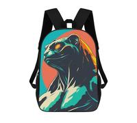 sinyumoney Zaino Scuola Stampato 3D Per Bambini Wolf Illustrazione con Viola Occhi Borse Per Libri, Borse Da Viaggio Scuola Grande Capacità Per Bambini/Studenti/Adulti, Stylized Panther - Portrait