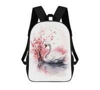sinyumoney Zaino Scuola Stampato 3D Zaino Per Bambini Cani Borse Per Libri Grande Capacità Borse Da Scuola E Da Viaggio Per Bambini/Studenti/Adulti, Swan Watercolor, 17"