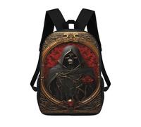sinyumoney Zaino Scuola Stampato 3D Zaino Per Bambini Flaming Skull Artwork -3 Borse Per Libri Grande Capacità Borse Da Scuola E Da Viaggio Per Bambini/Studenti/Adulti, Stile: 11., 17"