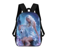 sinyumoney Zaino Scuola Stampato 3D Zaino Per Bambini Snow Leopard Moonlit Mountain Libri Grande Capacità Borse Da Scuola E Da Viaggio Per Bambini/Studenti/adulti, Stile 4, 17"