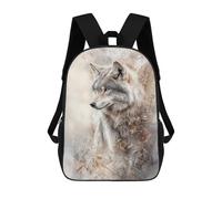 sinyumoney Zaino Scuola Stampato 3D Zaino Per Bambini White Wolf in Blue Flames Borse Per Libri Grande Capacità Borse Da Scuola E Da Viaggio Per Bambini/Studenti/adulti, Stile 1, 17"