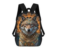 sinyumoney Zaino Scuola Toucan Tango in The Jungle Libri Borsa Per Ragazzi E Ragazze, Borsa Scuola, Borsa Per Studenti, Borsa Da Viaggio Affari, Borsa Da Lavoro, Wolf King Adorned, 17"