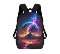 sinyumoney Zaino Scuola Volcano Planet Oasis Borsa Libri Per Ragazzi E Ragazze, Borsa Scuola, Borsa Per Studenti, Borsa Da Viaggio Affari, Borsa Da Lavoro, Twilight On New Planet, 17"