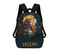 sinyumoney Zaino Stampato 3D Per Bambini Artemis Borsa Da Scuola Leggero E Alla Moda Per Viaggi E Studi, Artemide, 17"