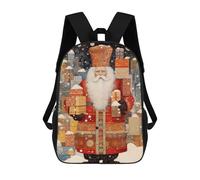 sinyumoney Zaino Stampato 3D Per Bambini Artemis Borsa Da Scuola Leggero E Alla Moda Per Viaggi E Studi, Santa Snowy Surprise, 17"