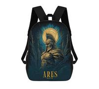 sinyumoney Zaino Stampato 3D Per Bambini Artemis Borsa Da Scuola Leggero E Alla Moda Per Viaggi E Studi, Ares, 17"