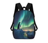 sinyumoney Zaino Stampato 3D Per Bambini Bear King Borsa Da Viaggio Leggero E Alla Moda Per La Scuola E I Viaggi Degli Studenti, Penguin Winter, 17"