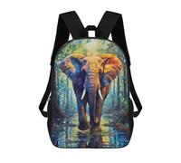 sinyumoney Zaino Stampato 3D Per Bambini Bear King Borsa Da Viaggio Leggero E Alla Moda Per La Scuola E I Viaggi Degli Studenti, Elefante colorato, 17"