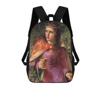 sinyumoney Zaino Stampato 3D Per Bambini Bloodhound Starry Night Borsa Da Scuola Leggero E Alla Moda Per Viaggi E Studi, Queen Eleanor by Frederick Sandys, 17"