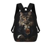 sinyumoney Zaino Stampato 3D Per Bambini Bloodhound Starry Night Borsa Da Scuola Leggero E Alla Moda Per Viaggi E Studi, Sophisticated Suit Cat, 17"