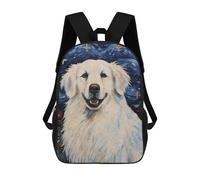 sinyumoney Zaino Stampato 3D Per Bambini Bloodhound Starry Night Borsa Da Scuola Leggero E Alla Moda Per Viaggi E Studi, Pyrenean Mountain Dog, 17"