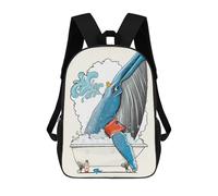 sinyumoney Zaino stampato 3D per bambini blu Whale in The Bath Zaino scolastico grande capacità per i viaggi, ideale per i ragazzi della scuola primaria e del college, Blue Whale In The Bath, 17"