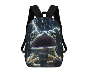 sinyumoney Zaino stampato 3D per bambini Cherry Blossom, zaino alla moda per scuola, viaggi e tempo libero, grande zaino per ragazzi e ragazze, Frog Lightning, 17"