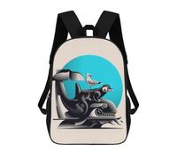sinyumoney Zaino Stampato 3D Per Bambini Cosmic Whale Zaino Scuola Grande Capacità Per I Viaggi, Ideale Per I Ragazzi Della Scuola E Del College, Whale, Otter, e Seagull Illustrazione, 17"