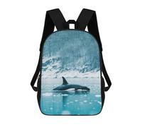 sinyumoney Zaino Stampato 3D Per Bambini Cosmic Whale Zaino Scuola Grande Capacità Per I Viaggi, Ideale Per I Ragazzi Della Scuola E Del College, Orca In Snowy Waters, 17"