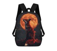 sinyumoney Zaino Stampato 3D Per Bambini Cute White Rabbit, Zaino Alla Moda Per Scuola, Viaggi E Tempo Libero Grande Zaino Per Ragazzi E Ragazze, Giapponese Red Fox, 17"