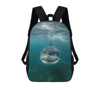 sinyumoney Zaino stampato 3D per bambini da viaggio a Winnipeg, zaino alla moda per scuola, viaggi e tempo libero, grande zaino per ragazzi e ragazze, Great White Shark, 17"