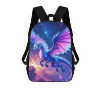 sinyumoney Zaino stampato 3D per bambini da viaggio a Winnipeg, zaino alla moda per scuola, viaggi e tempo libero, grande zaino per ragazzi e ragazze, Blue And Pink Dragon Flight, 17"