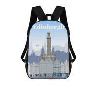 sinyumoney Zaino stampato 3D per bambini da viaggio a Winnipeg, zaino alla moda per scuola, viaggi e tempo libero, grande zaino per ragazzi e ragazze, Travel To Edinburgh, 17"