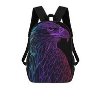 sinyumoney Zaino Stampato 3D Per Bambini Deer Moon Landscape Borsa Da Scuola Leggero E Alla Moda Per Viaggi E Studi, Eagle Bird Neon Animal, 17"