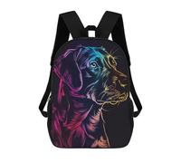 sinyumoney Zaino Stampato 3D Per Bambini Deer Moon Landscape Borsa Da Scuola Leggero E Alla Moda Per Viaggi E Studi, Dog Neon Animal, 17"