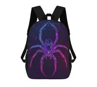 sinyumoney Zaino Stampato 3D Per Bambini Deer Moon Landscape Borsa Da Scuola Leggero E Alla Moda Per Viaggi E Studi, Animale al neon Spider, 17"