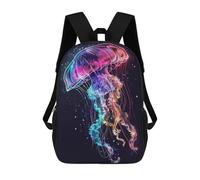 sinyumoney Zaino Stampato 3D Per Bambini Deer Moon Landscape Borsa Da Scuola Leggero E Alla Moda Per Viaggi E Studi, Jellyfish Neon Animal, 17"