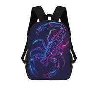 sinyumoney Zaino Stampato 3D Per Bambini Deer Moon Landscape Borsa Da Scuola Leggero E Alla Moda Per Viaggi E Studi, Scorpione Neon, 17"