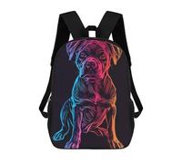 sinyumoney Zaino Stampato 3D Per Bambini Deer Moon Landscape Borsa Da Scuola Leggero E Alla Moda Per Viaggi E Studi, Dog Pet Neon, 17"