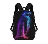 sinyumoney Zaino Stampato 3D Per Bambini Deer Moon Landscape Borsa Da Scuola Leggero E Alla Moda Per Viaggi E Studi, Neon Penguin Animal, 17"