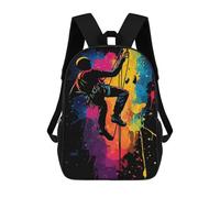 sinyumoney Zaino stampato 3D per bambini Golf Swing Silhouette, Zaino alla moda per scuola, viaggi e tempo libero, grande zaino per ragazzi e ragazze, Rock Climbing Silhouette, 17"