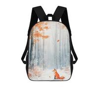 sinyumoney Zaino stampato 3D per bambini Golf Swing Silhouette, Zaino alla moda per scuola, viaggi e tempo libero, grande zaino per ragazzi e ragazze, Fox In Winter Forest, 17"