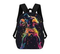 sinyumoney Zaino stampato 3D per bambini Golf Swing Silhouette, Zaino alla moda per scuola, viaggi e tempo libero, grande zaino per ragazzi e ragazze, Boxing Art, 17"