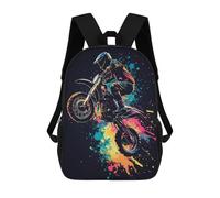 sinyumoney Zaino stampato 3D per bambini Golf Swing Silhouette, Zaino alla moda per scuola, viaggi e tempo libero, grande zaino per ragazzi e ragazze, Motocross Rider In Action, 17"