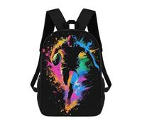 sinyumoney Zaino stampato 3D per bambini Golf Swing Silhouette, Zaino alla moda per scuola, viaggi e tempo libero, grande zaino per ragazzi e ragazze, Rugby Player Silhouette, 17"