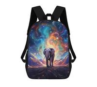sinyumoney Zaino Stampato 3D Per Bambini Running Black Horse, Zaino Alla Moda Per Scuola, Viaggi E Tempo Libero Grande Zaino Per Ragazzi E Ragazze, Elephant At Starry Sky, 17"