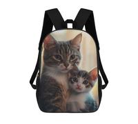 sinyumoney Zaino Stampato 3D Per Bambini Sunflower 5 Borsa Da Scuola Leggero E Alla Moda Per Viaggi E Studi, Mother Cat And Kitten, 17"