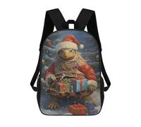 sinyumoney Zaino stampato 3D per bambini Tiger Otherworldly, zaino alla moda per scuola, viaggi e tempo libero, grande zaino per ragazzi e ragazze, Cute Turtle Xmas, 17"