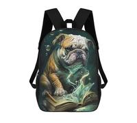 sinyumoney Zaino stampato 3D per bambini Tiger Otherworldly, zaino alla moda per scuola, viaggi e tempo libero, grande zaino per ragazzi e ragazze, Bulldog Dog, 17"